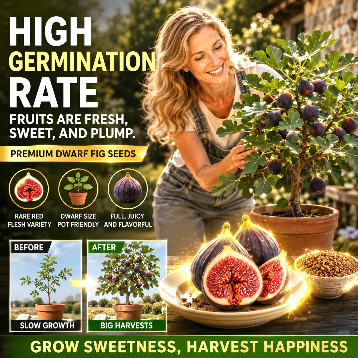 💥 Buy 1 Get 1 Free 💥 🌱99% Germination🌿Brown Turkey Fig Seeds