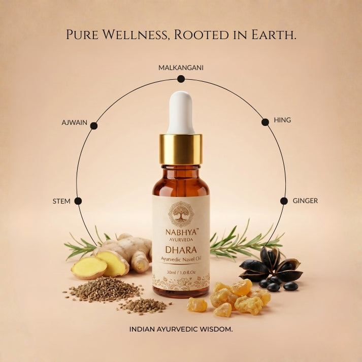 Ayurvedic navel oil bottle with dropper
