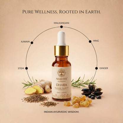 Ayurvedic navel oil bottle with dropper