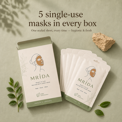 Mrida™ Multani Mitti Face Mask ( Pack of 5)