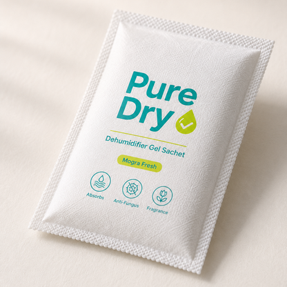 Pure Dry Moisture Absorber Gel Sachets — Pack of 6 | Goodbye Dampness for Wardrobe, Shoes & Car