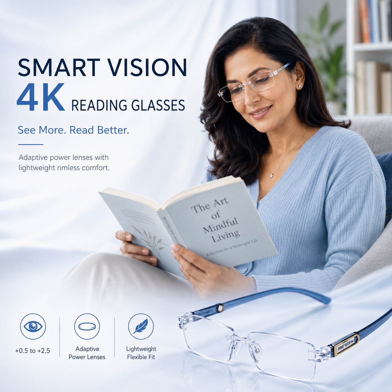 Smart Vision 4K Reading Glasses | 499/- Only