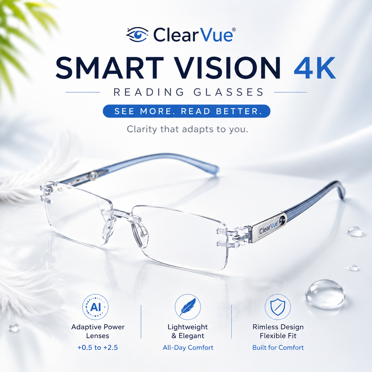 Smart Vision 4K Reading Glasses | 499/- Only