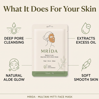 Mrida™ Multani Mitti Face Mask ( Pack of 5)